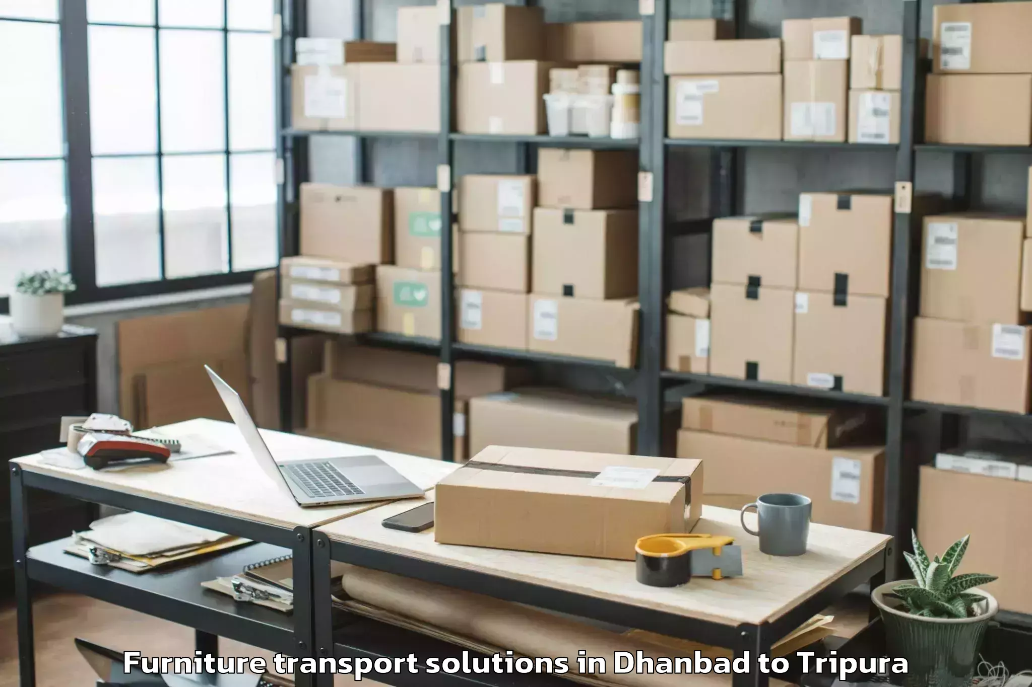 Leading Dhanbad to Kailashahar Furniture Transport Solutions Provider